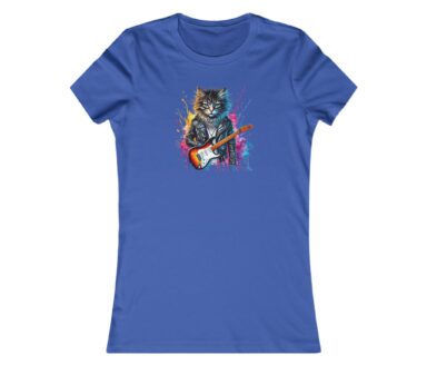 Cat Playing Electric Guitar T-Shirt