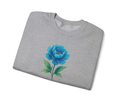 Sudadera gris con diseño de flor azul