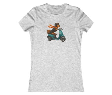 T-shirt Teckel sur Trottinette