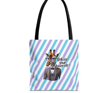 Bolso de mano con estampado de jirafa y texto