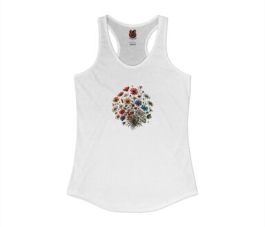 White Tank Top with Floral Design