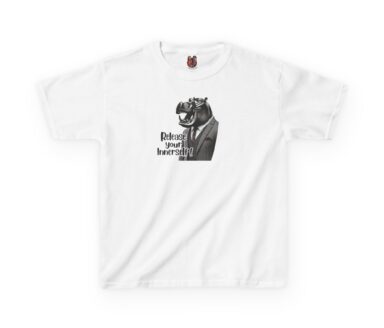 White T-Shirt with Horse Illustration