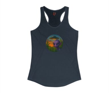 Camiseta sin mangas negra con gráfico de alienígena