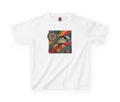 White T-shirt with Colorful Graphic Design