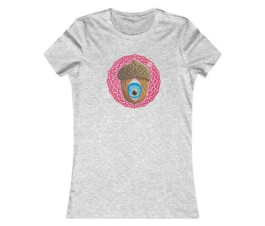 Gray T-Shirt with Acorn and Eye Design