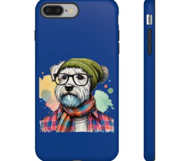 Dog-Themed Phone Case with Artistic Design