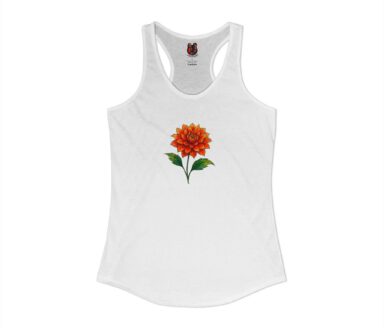 White Tank Top with Floral Design