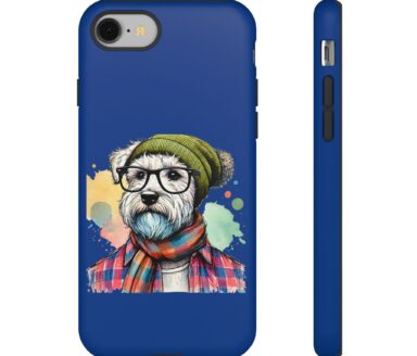 Dog-Themed Phone Case with Colorful Design