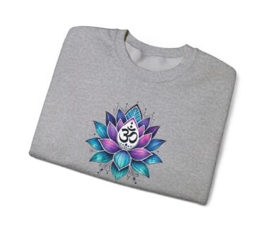 Sweat-shirt gris avec motif de lotus
