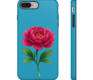 Funda floral con diseño de peonía rosa