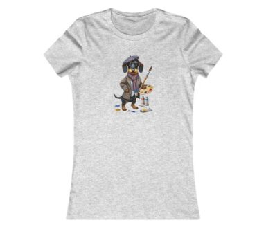 T-shirt : Teckel en tenue d'artiste