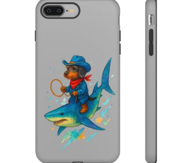 Dog Riding Shark Phone Case Design