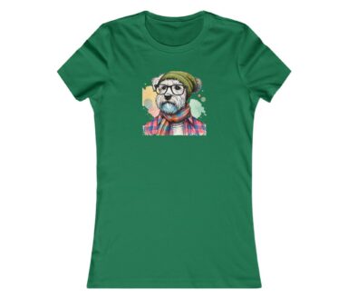 Graphic T-Shirt with Dog Illustration