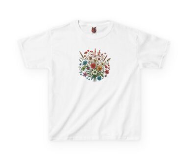Weißes T-Shirt mit Blumenmuster