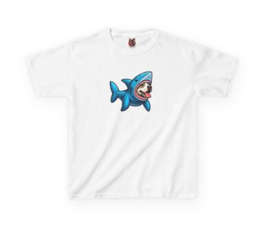 White T-shirt with Shark Graphic