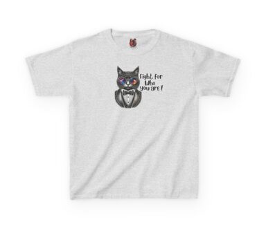 Camiseta gris con diseño de gato