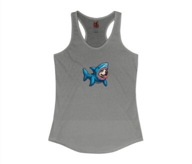 Gray Tank Top with Shark Graphic