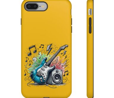 Diseño de funda para guitarra y teléfono altavoz