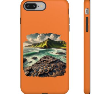 Orange Phone Case with Landscape Design