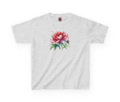 Camiseta gris con estampado floral