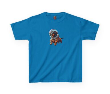 Blue T-Shirt with Dog Astronaut Design