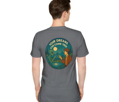 Graphic T-Shirt with Alien and Human Design