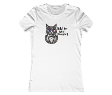 T-shirt graphique avec texte en forme de chat