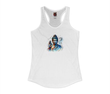 White Tank Top with Colorful Design