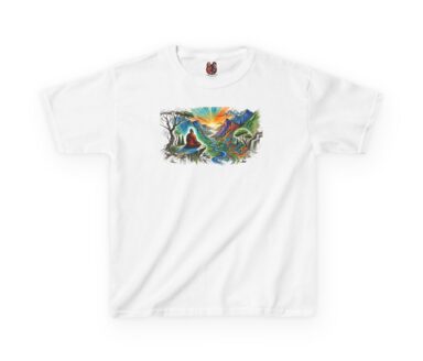 White T-shirt with Nature Illustration