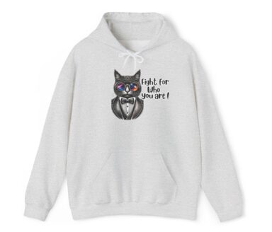 Grijze hoodie met kattenprint
