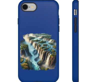 Blue Phone Case with Waterfall Design