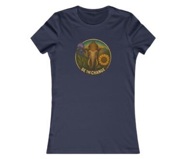 Navy T-Shirt with Floral Design