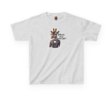 Gray T-Shirt with Giraffe Design