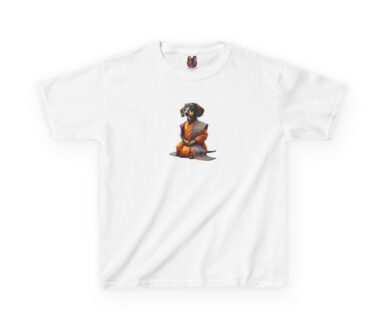 Dachshund in Orange Kimono T-Shirt
