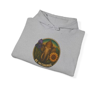 Gray Hoodie with Elephant Design