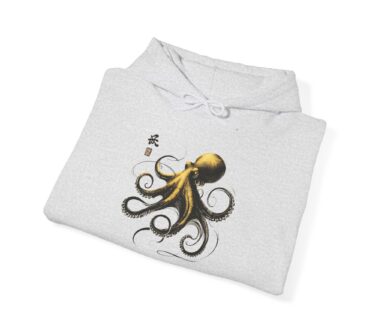 Gray Hoodie with Octopus Design