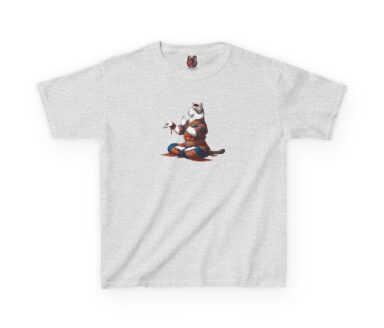 T-Shirt gris avec motif de chat