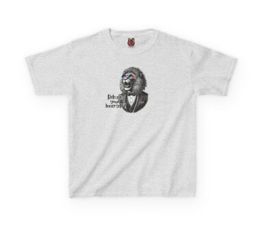Gray T-Shirt with Lion Design