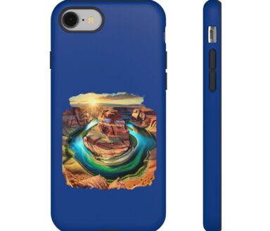Blue Phone Case with Canyon Design
