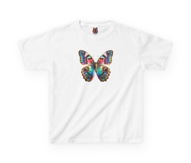 Camiseta gráfica de mariposa colorida