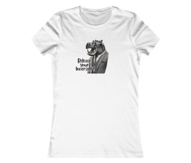 White T-Shirt with Horse Head Illustration