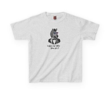 Gray T-Shirt with Zebra Illustration