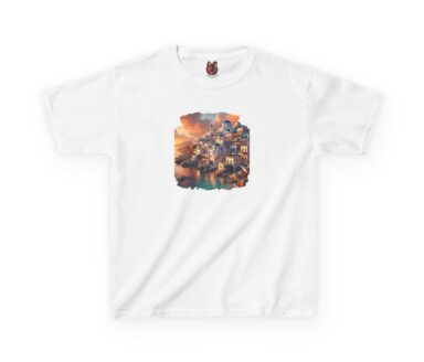White T-shirt with Colorful Graphic Design