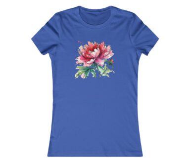 Blue T-Shirt with Floral Design