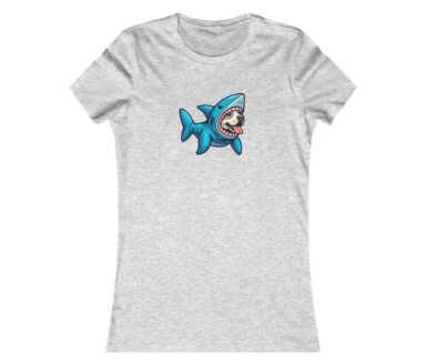 Design de requin graphique sur t-shirt gris