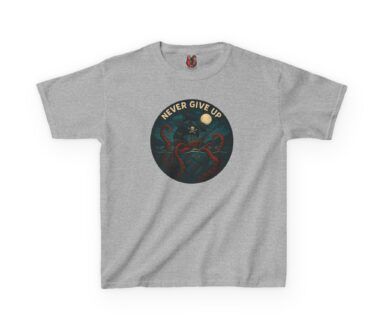 T-shirt gris avec motif pieuvre