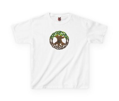 White T-Shirt with Nature-Inspired Design