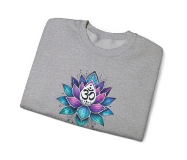 Sweat-shirt gris avec motif de lotus
