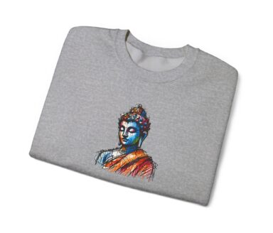 Gray Sweatshirt with Buddha Design
