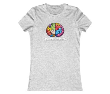 Graphic T-Shirt with Colorful Brain Design